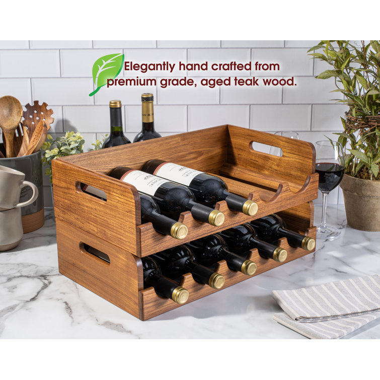 Teak wine online rack